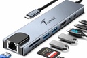 Convertor Techie Type C to HDMI/GL/U3.0/CR/Type C 8 in1HUBTC18