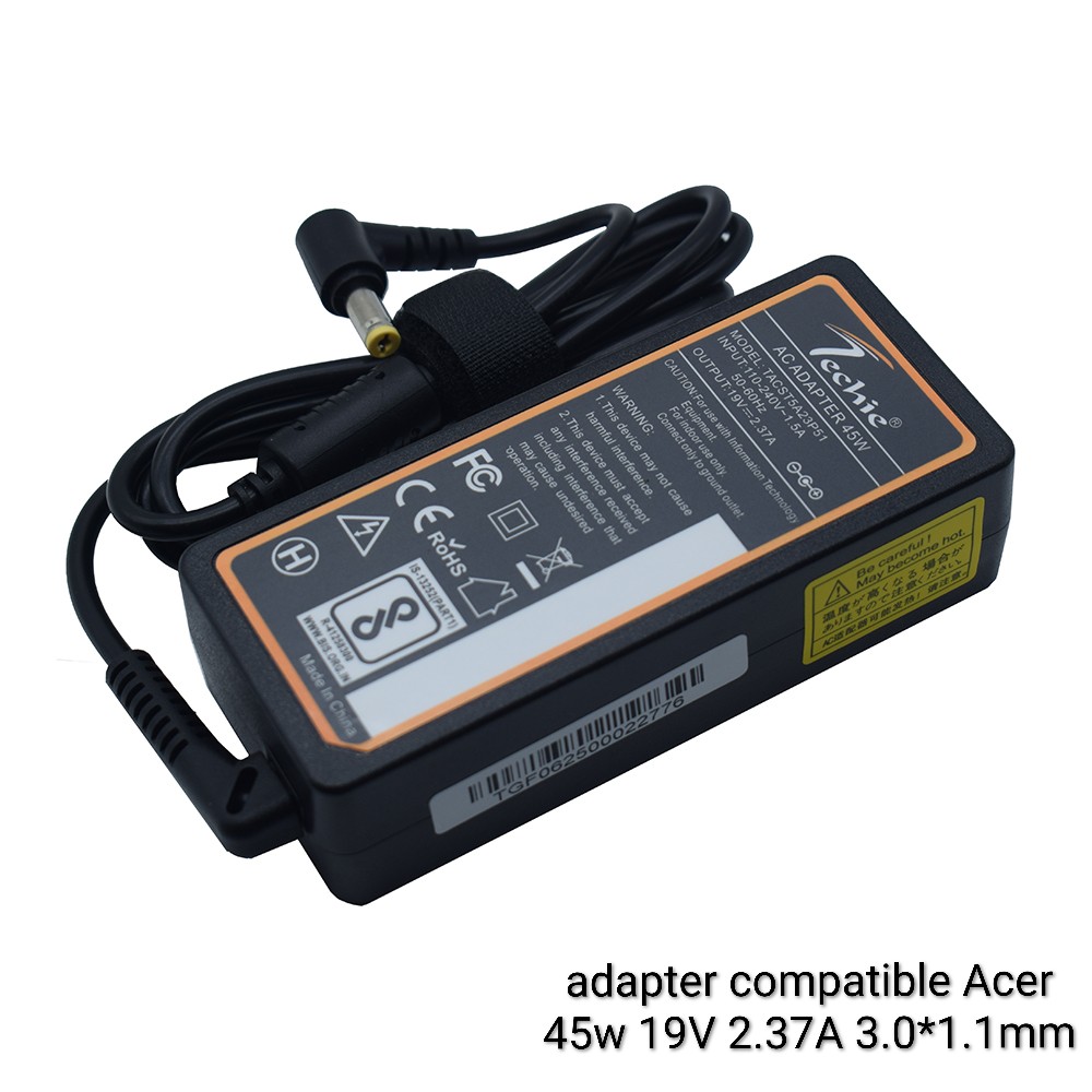 Adaptor Comp. Acer 45W 19V 2.37 3.0X1.1MM