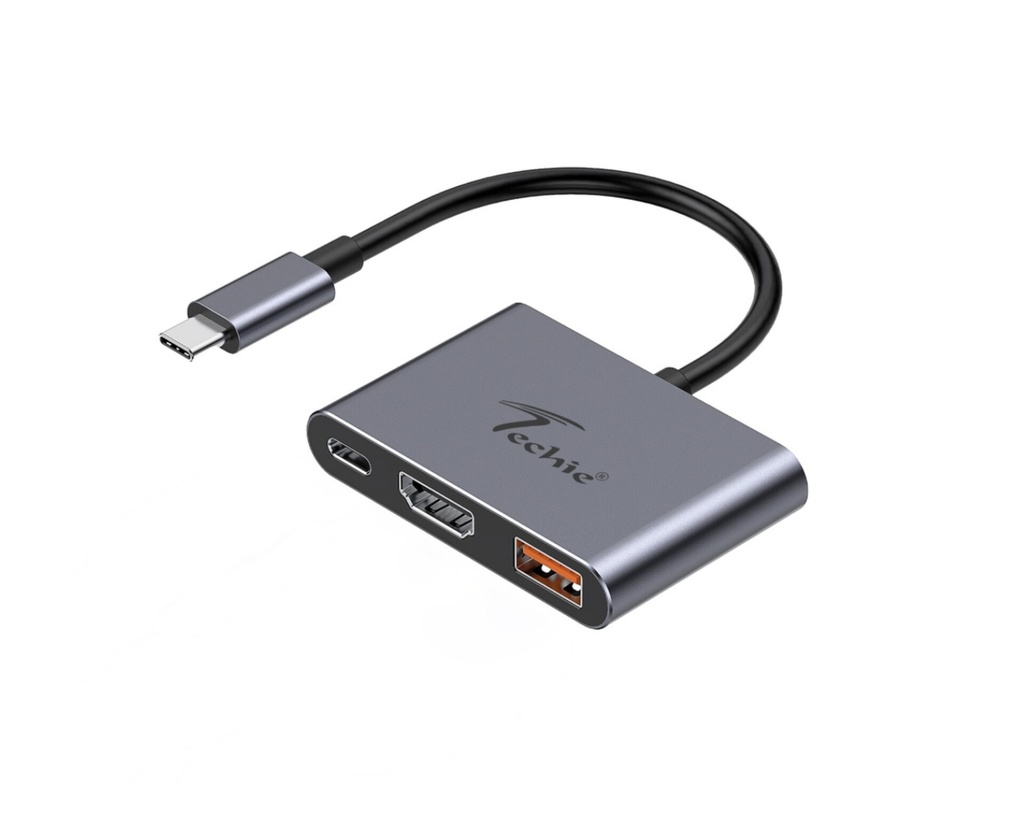 Convertor Techie Type C to HDMI/USB/Type C 3 in1 HUBTC8