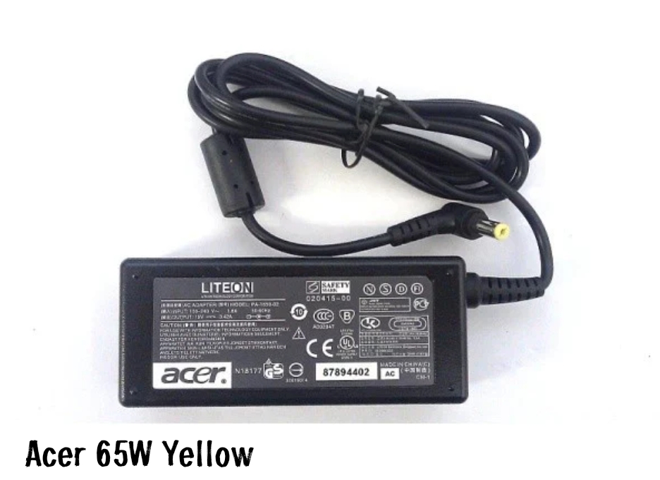 Adaptor Acer 65W Yellow