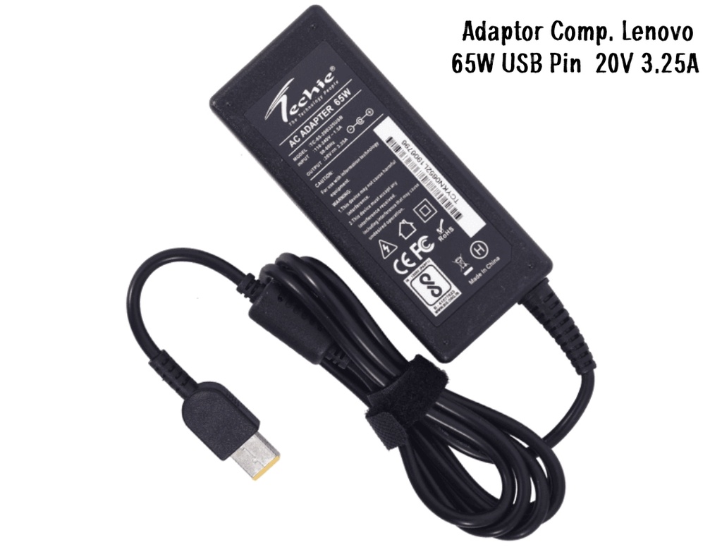 Adaptor Comp. Lenovo 20V 3.25A 65W USB Pin