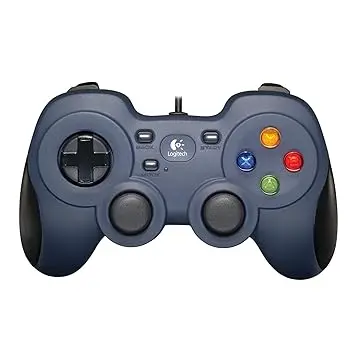 Gamepad Logitech G F310 Wired, Controller Console Like Layout, 4 Switch D-Pad, 1.8-Meter Cord, PC/Steam/Windows/AndroidTV - Grey/Blue