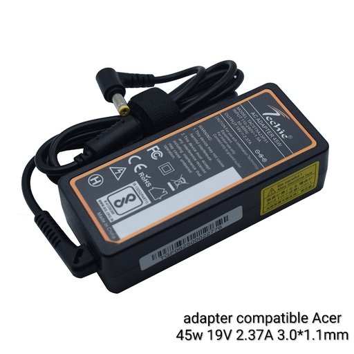 Adaptor Comp. Acer 45W 19V 2.37 3.0X1.1MM