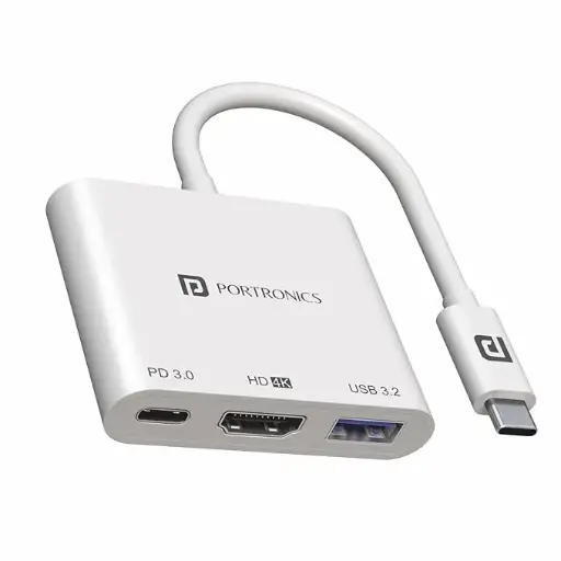 Convertor Portronics Type C to HDMI,USB,Type C POR 1041