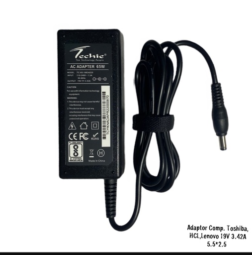 Adaptor Comp. Toshiba, HCL,Lenovo 3.42A 19V